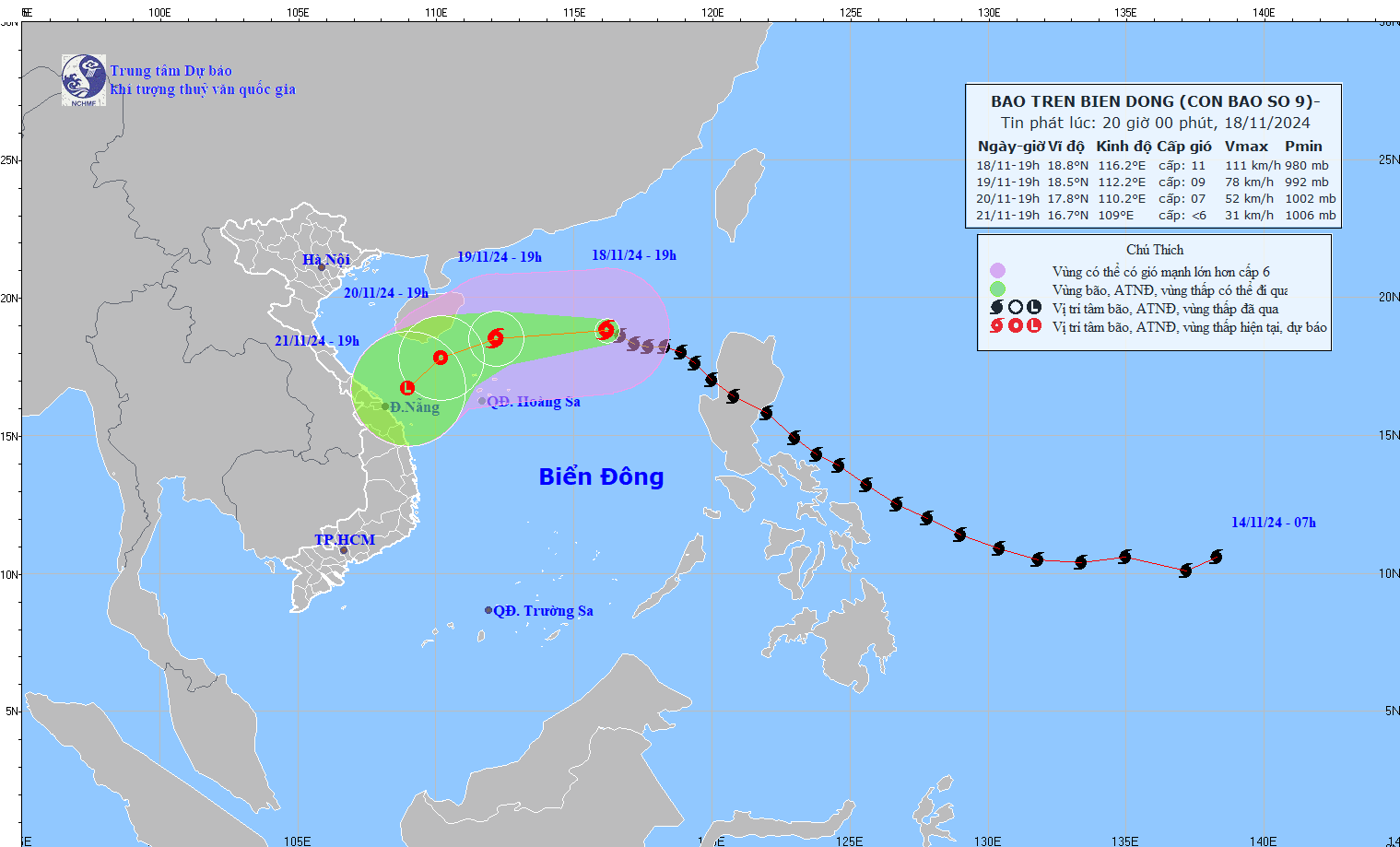 TIN BÃO TRÊN BIỂN ĐÔNG (Cơn bão SỐ 09)